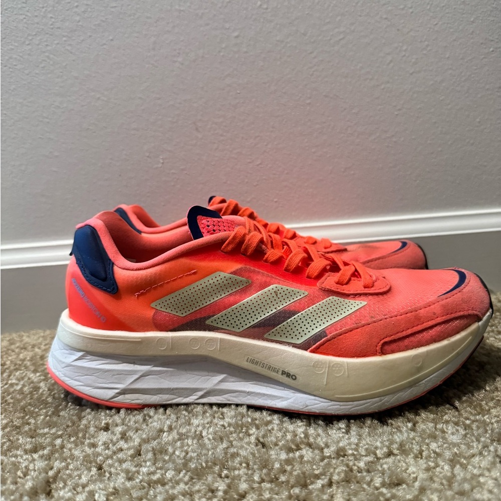 Adidas Adizero Boston 10 women’s running shoes, size 6.